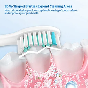 8Pcs Toothbrush Replacement Heads Compatible with Philips Sonicare Electric Toothbrushes Snap-on Handles (Black) - Replacement Toothbrush Heads Compatible with Philips Sonicare