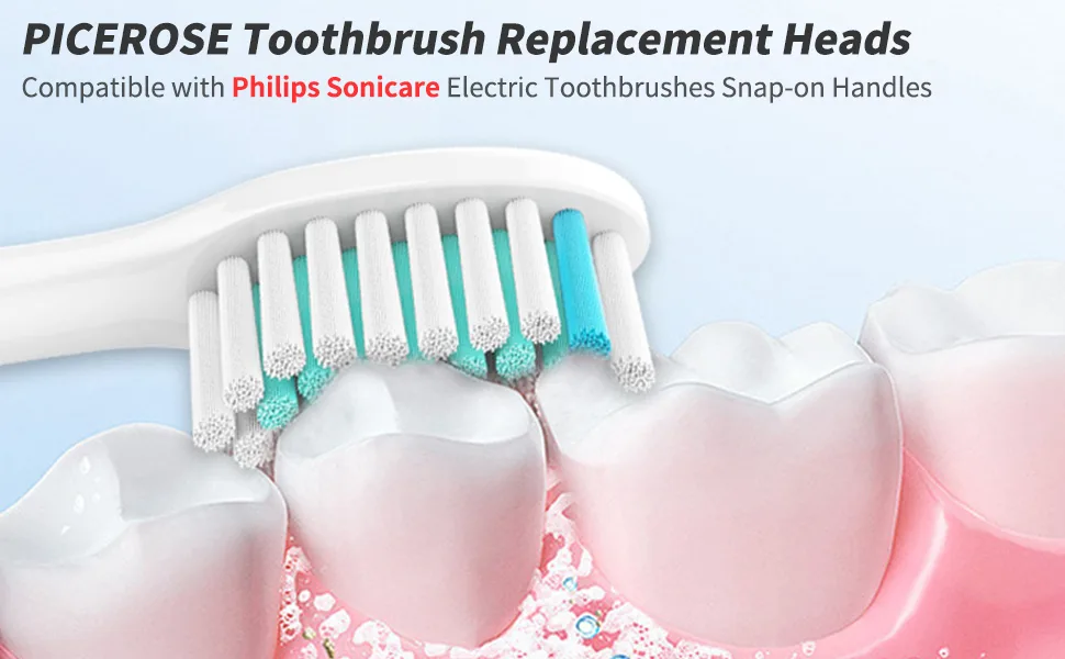 8Pcs Toothbrush Replacement Heads Compatible with Philips Sonicare Electric Toothbrushes Snap-on Handles (Black) - toothbrush Replacement Heads Compatible with Philips Sonicare