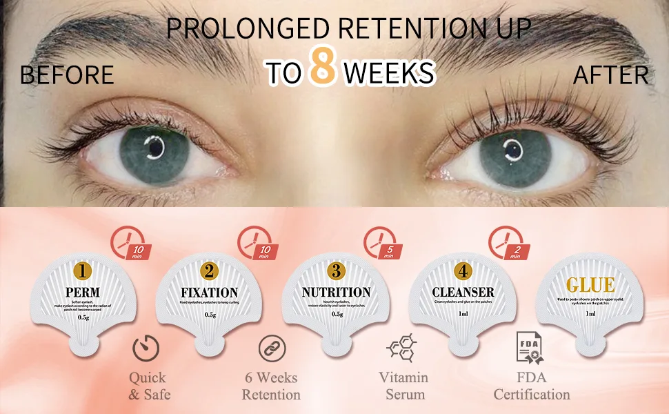 2 in 1 Brow Lamination Lash Lift Kit | Instant Fuller Eyebrows | Professional Eyelash Perm Kit with Silicone Shields | Semi-Permanent Lifting Curling Perming | Salon Result lasts 8 weeks - lash lift