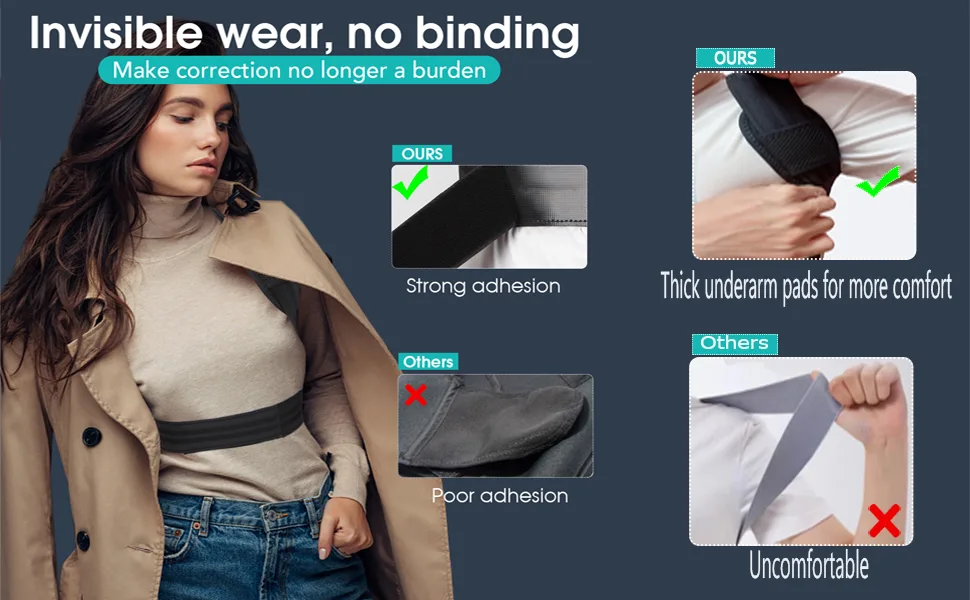 VFkeiki Posture Corrector & Upper Back Support 2023 Adjustable Back Straightener_Back Brace Spine Hunchback Correction Improve Posture and Back Pain Relief - brace posture corrector back heavy lifting men women holder pain stick shoulder straight stretcher