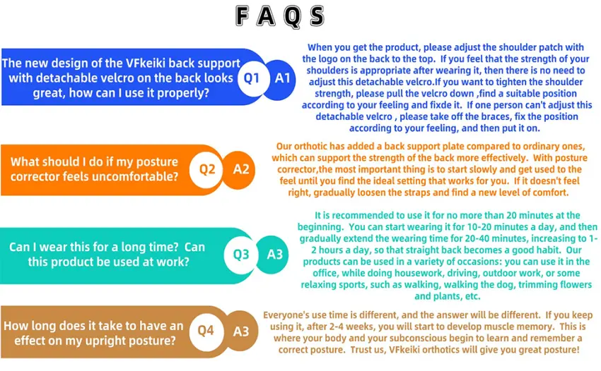 VFkeiki Posture Corrector & Upper Back Support 2023 Adjustable Back Straightener_Back Brace Spine Hunchback Correction Improve Posture and Back Pain Relief - Straightener orthotics support massager ache belt bracing delicate updated upper clavicle relief