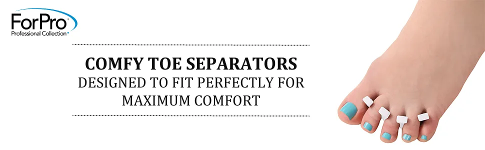 ForPro Comfy Toe Separators  White  Luxurious Foam Pedicure Toe Separators  Individually Wrapped  24-Pairs White 24-Pair - ForPro Comfy Toe Separators