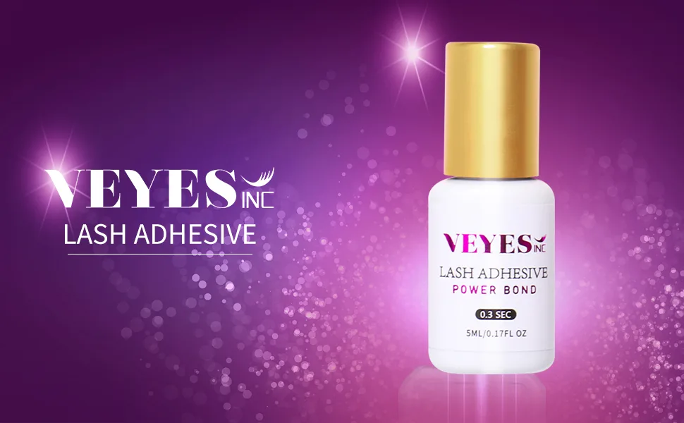 VEYES INC Eyelash Extension Glue 0.3 Sec Drying (0.17fl.oz / 5ml)/Up to 8 Weeks Retention Lash Adhesive for Extension Professional Use Only - lash glue