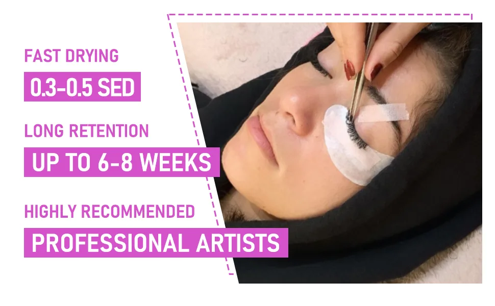 VEYES INC Eyelash Extension Glue 0.3 Sec Drying (0.17fl.oz / 5ml)/Up to 8 Weeks Retention Lash Adhesive for Extension Professional Use Only - lash glue
