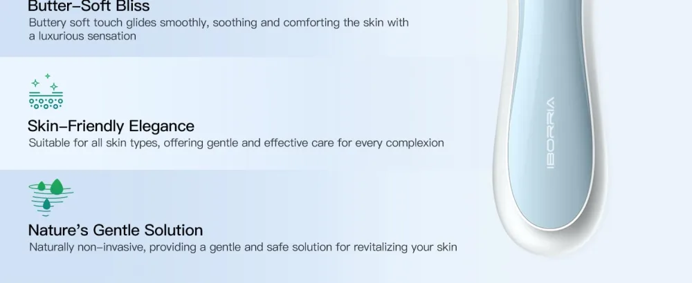 IBORRIA Ice Roller for face  Ice Face Roller with 2X Roller Heads for Long Lasting Cold  Ice Roller for Face & Eye Puffiness Relief  Face Massager Roller for Migraines (Blue) - ice roller
