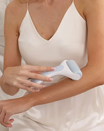 IBORRIA Ice Roller for face  Ice Face Roller with 2X Roller Heads for Long Lasting Cold  Ice Roller for Face & Eye Puffiness Relief  Face Massager Roller for Migraines (Blue) - ice roller for face