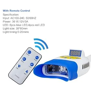 Teeth Whitening Light  Teeth LED Whitening Lamp Bleaching with Remote Control Blue/Red/Purple Light 3 Colors (US Warehouse) - Product