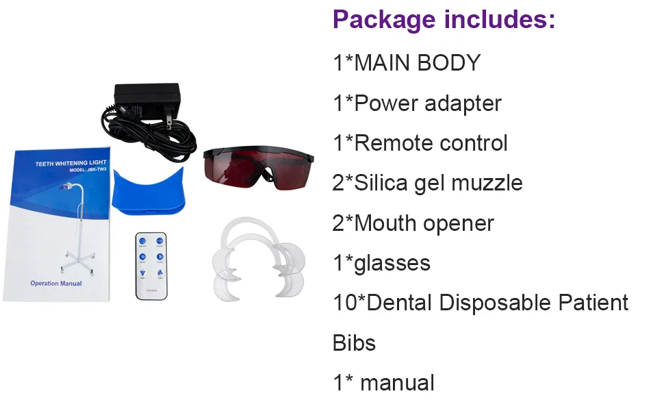 Teeth Whitening Light  Teeth LED Whitening Lamp Bleaching with Remote Control Blue/Red/Purple Light 3 Colors (US Warehouse) - Product