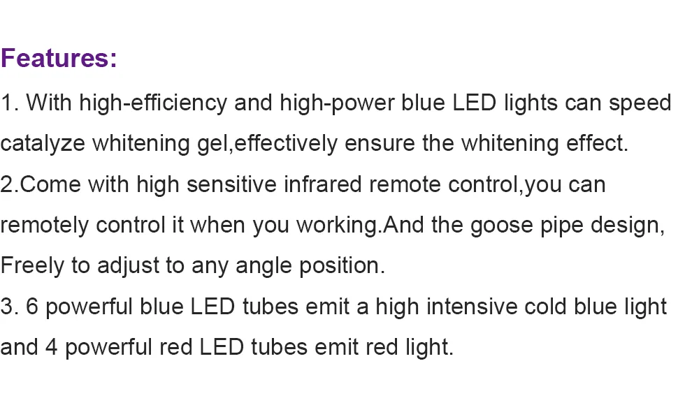 Teeth Whitening Light  Teeth LED Whitening Lamp Bleaching with Remote Control Blue/Red/Purple Light 3 Colors (US Warehouse) - Product