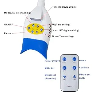 Teeth Whitening Light  Teeth LED Whitening Lamp Bleaching with Remote Control Blue/Red/Purple Light 3 Colors (US Warehouse) - Product