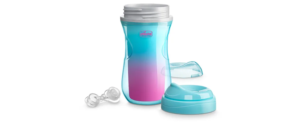 Chicco Insulated Rim Spout Trainer Spill-Free Baby Sippy Cup 9oz Pink/Teal/Purple Ombre 12m+ (2pk) - Mod 4 hotspot
