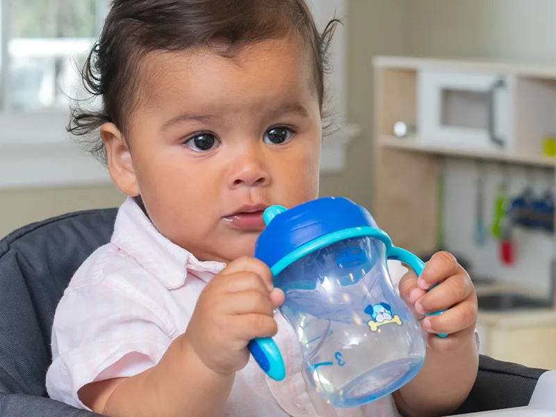 Chicco Semi-soft Spout Trainer Spill-Free Sippy Cup 7oz. Blue 6m+ - Blue 1st Spt Trainer