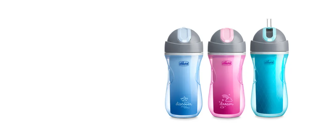 Chicco Semi-soft Spout Trainer Spill-Free Sippy Cup 7oz. Blue 6m+ - Flip-top straw cup desktop