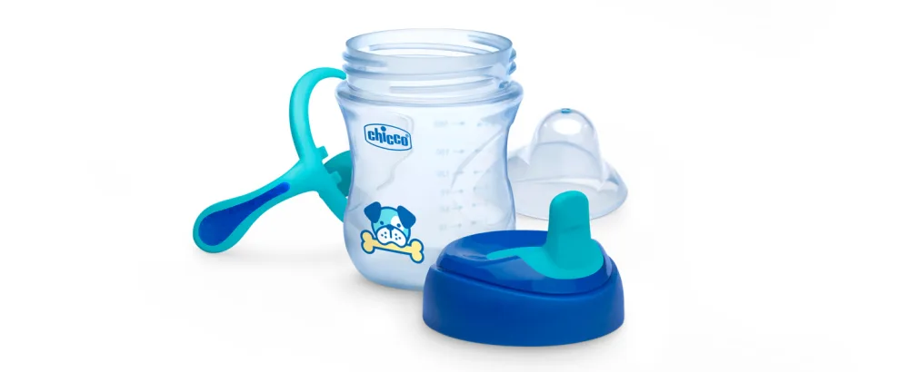 Chicco Semi-soft Spout Trainer Spill-Free Sippy Cup 7oz. Blue 6m+ - Hot Spot Blue