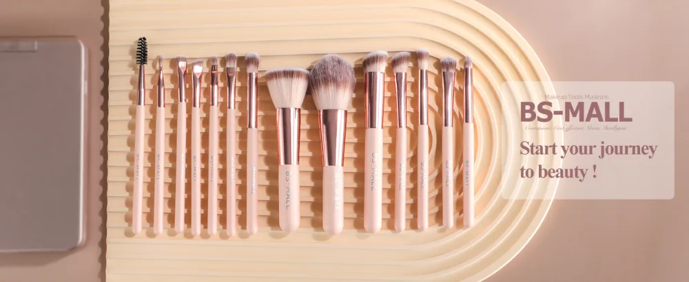 BS-MALL Travel Makeup Brush Set Foundation Powder Concealers Eye Shadows Makeup Set with LED light Mirror 14 Pcs Pink APINK - product information 29