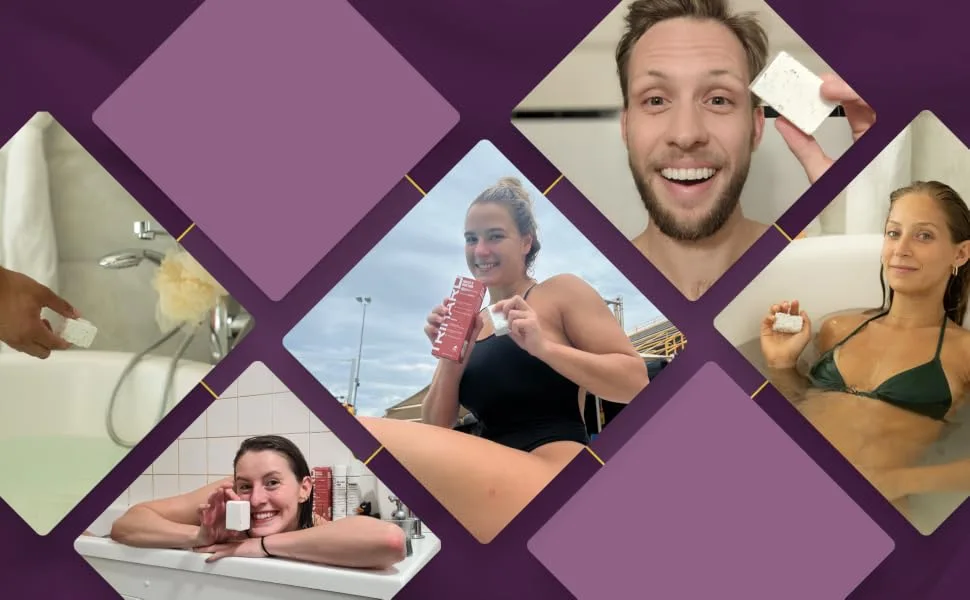 TRIHARD Muscle & Mind Soak - Pre and Post Workout Salt Bath for Muscle Recovery  Epsom Salt Bath Bomb with Red Algae  Botanical Extracts  Magnesium - 5 Tablets - Ambassadors