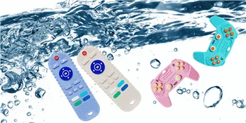 2PCS Silicone Baby Teething Toys Remote Control  Remote Control & Game Controller Silicone Teething Toy for Babies 6-12 Months (Pink) - product information 3