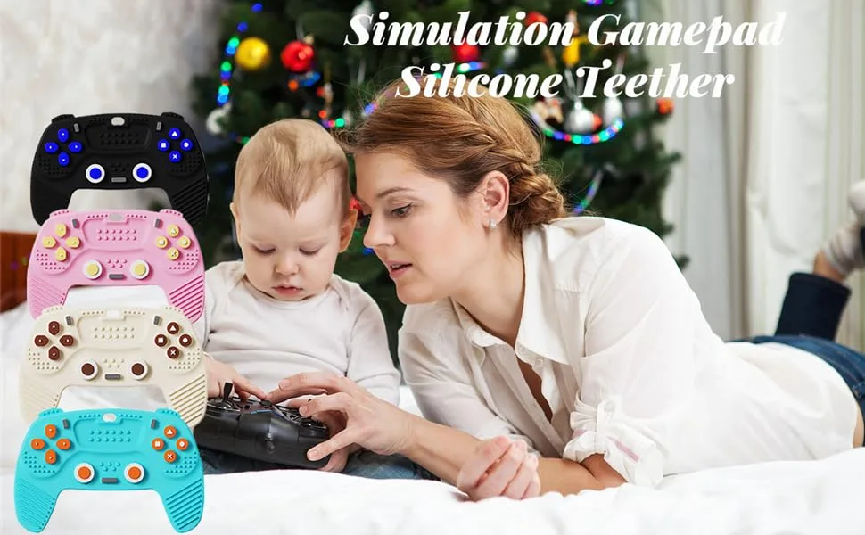 2PCS Silicone Baby Teething Toys Remote Control  Remote Control & Game Controller Silicone Teething Toy for Babies 6-12 Months (Pink) - product information 5