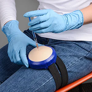 SimCoach Intramuscular Injection Training Pad  Injection Practice Kit for Nurses  Medical Students  Wearable Injection Pad for Medical Education Blue - product information 2
