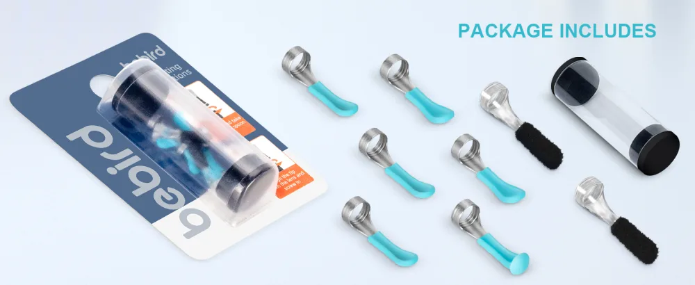 Ear Wax Removal Tool Replacement Tips  8 Pieces Silicone Ear Spoon for Ear Cleaner  Original Replacement Tips Set Dia. 3.5mm - ear cleaner