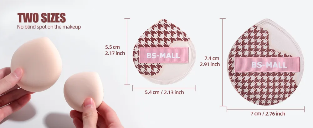 Foundation Puff BS-MALL 2 Pcs Soft Sponge Material Blender Sponges for Liquid  Cream  and Powder - product information 29