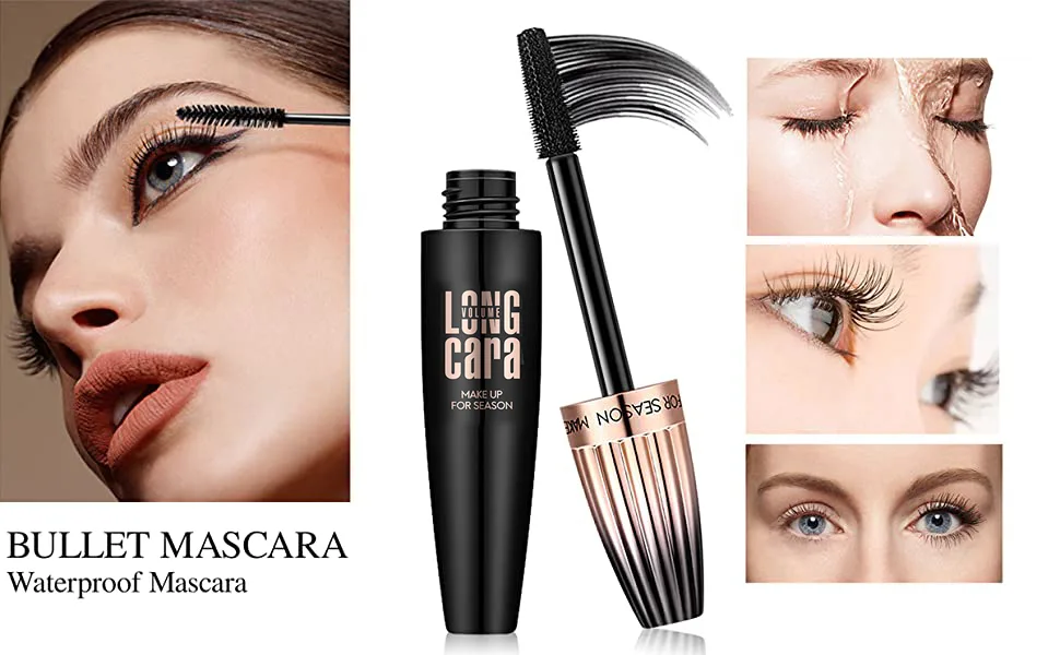 4D Silk Fiber Lash Mascara  Natural Waterproof Mascara Long Lasting  Lengthening and Thickening Eyelash  Smudge-Proof Mascara for Eye Makeup - lashes