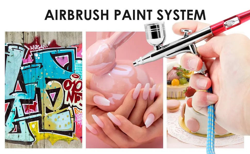 Airbrush Multi-Purpose Professional Kit with 2 Nozzle Sets (0.3 & 0.5mm Needles  Fluid Tips and Air Caps) Dual-Action Gravity Feed Air Brush Sets 20cc 40cc Cup Cutaway Handle - airbrush gun