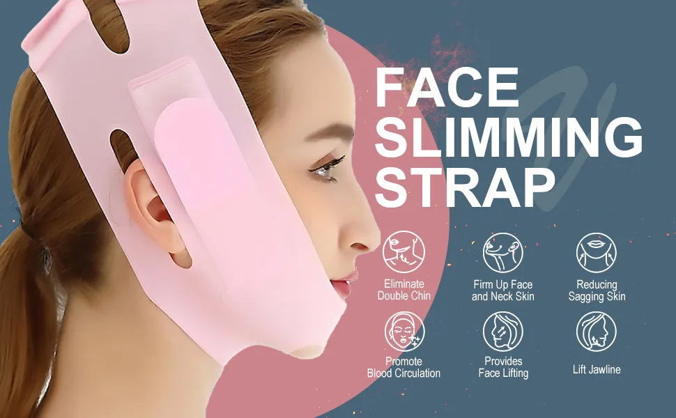 WIDVIH Reusable Silicone Double Chin Reducer V Line Face & Neck Lift Silicone Mask Chin Fat Compression Garment V-shaped Double Chin Eliminator - double chin reducer