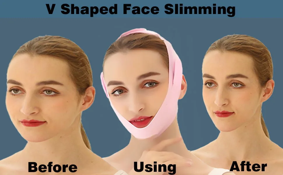 WIDVIH Reusable Silicone Double Chin Reducer V Line Face & Neck Lift Silicone Mask Chin Fat Compression Garment V-shaped Double Chin Eliminator - Silicone Double Chin Reducer