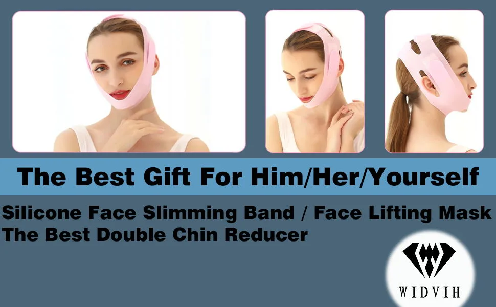 WIDVIH Reusable Silicone Double Chin Reducer V Line Face & Neck Lift Silicone Mask Chin Fat Compression Garment V-shaped Double Chin Eliminator - WIDVIH Reusable Silicone Double Chin Reducer