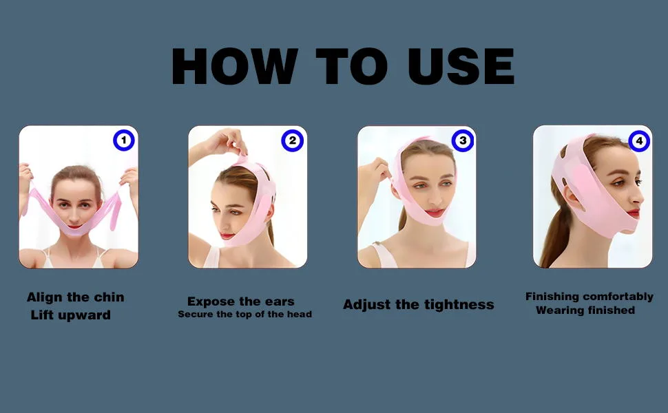 WIDVIH Reusable Silicone Double Chin Reducer V Line Face & Neck Lift Silicone Mask Chin Fat Compression Garment V-shaped Double Chin Eliminator - WIDVIH Silicone Double Chin Reducer