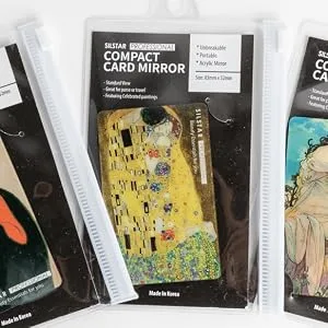 SILSTAR Professional Compact Card Mirror  Unbreakable Acrylic Makeup Mirror  Vanity Mirror for Wallet  Handheld Compact Pocket Mirror_Utagawa Hiroshige_Nihonbashi Bridge in Snowing 133 - package