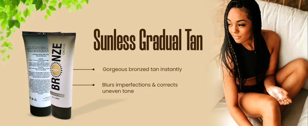 Bronze Cactus Gradual Tan  Self-Tanner  Suitable For Face & Body  For all Skin Types  8oz - bronze cactus instant tan water resistant