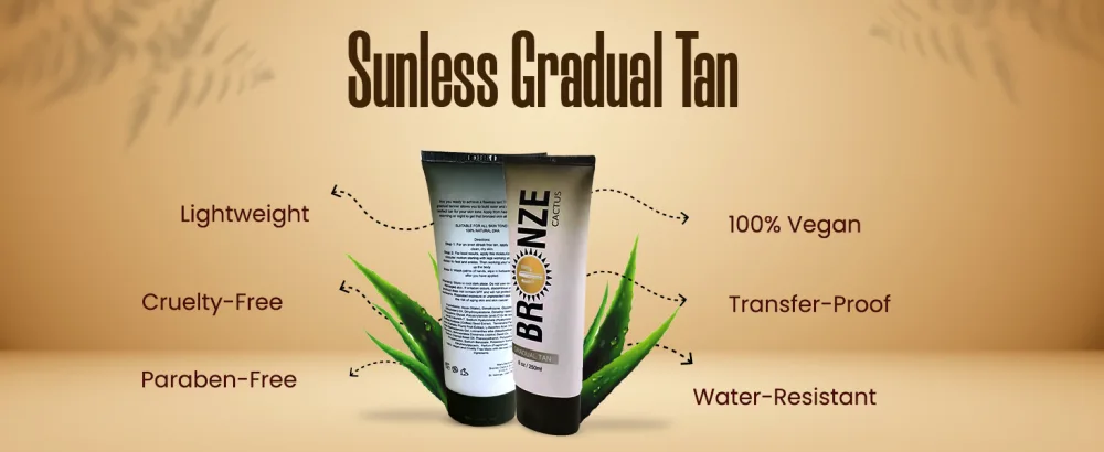 Bronze Cactus Gradual Tan  Self-Tanner  Suitable For Face & Body  For all Skin Types  8oz - sunless gradual tan