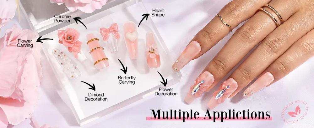 Morovan Solid Builder Nail Gel - 3 Colors Non-Sticky Solid Building Gel Hard Gel for Nails 3D Solid Gel Modeling Gel Long-Lasting Nail Extension Gel for Manicure Art DIY Home Salon Use - Solid Builder Nail Gel