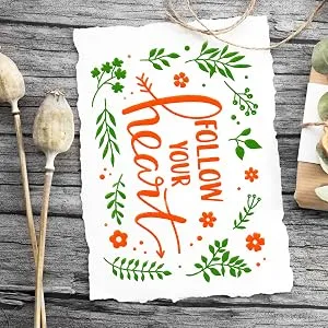 BOOLOOEN Silk Screen Stencils Self-Adhesive Transfer Stencil Reusable Washable Mesh Stencil for Wood Fabric DIY Home Decor 8.5x11inch(Love) Valentine s Day - silk screen stenci