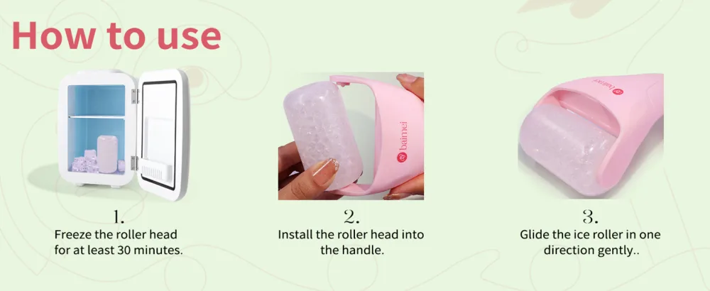 BAIMEI Ice Roller for Face and Eyes Reduces Puffiness Migraine Pain Relief  Ice Face Roller Helps on Muscle Tension - Ice Roller