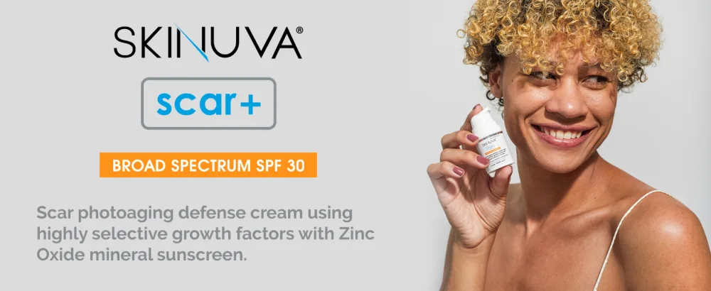 New Skinuva  Next Generation Scar+ Cream - Advanced Scar+ SPF 30 Cream Formulated with Growth Factors (0.5 oz) - skinuva scar+ header