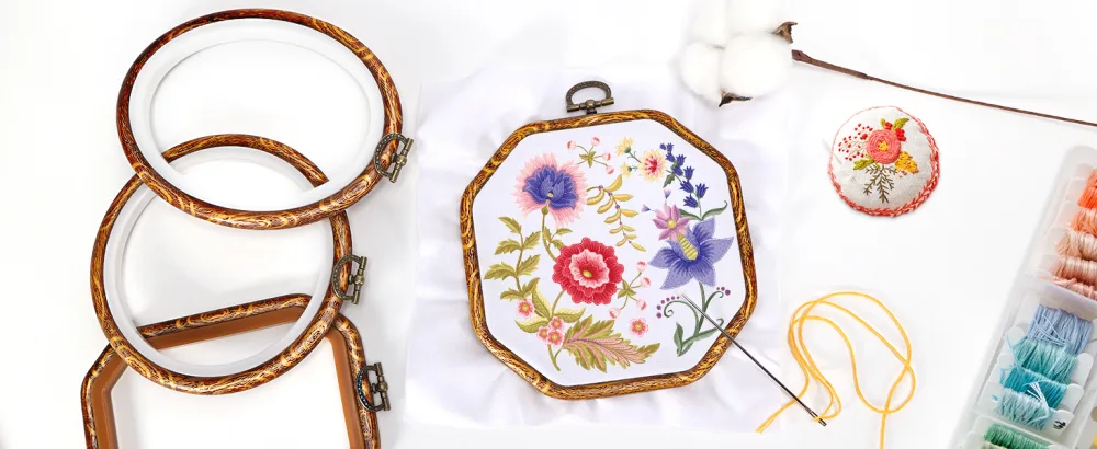 Caydo 4 Set Embroidery Hoops  Imitated Wood Display Frame Circle Oval Rectangular Octagonal Cross Stitch Hoop for Craft Sewing  Hanging Ornaments  Craft Decoration Circle  Oval  Rectangular  Octagonal - embroidery frames for display