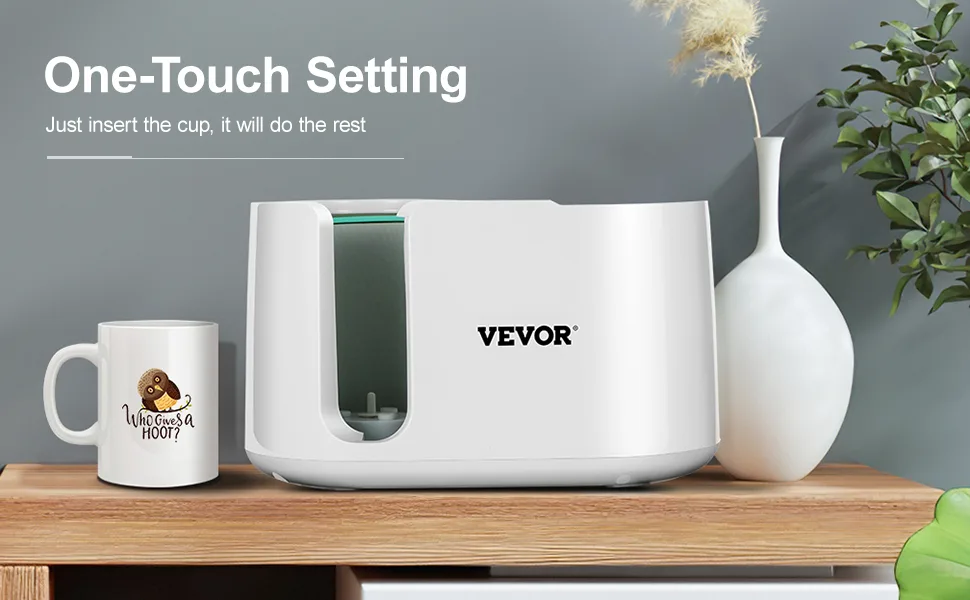 VEVOR Mug Press Machine  Automatic Mug Heat Press for Sublimation 11-15oz  Coffee Cup Transfer Printing  DIY Presents Gifts White White-15oz - mug press