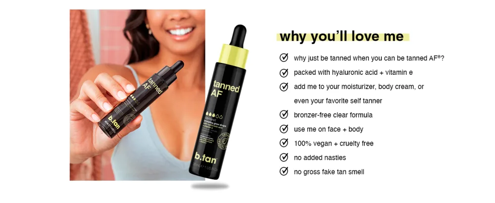 b.tan Dark Self Tan Drops for Face & Body | Darkest Self Tanner Bronzing Glow Drops  Vegan  Cruelty Free  1.0 Fl Oz - bronzing drops tanning paradise self face tanner elephant body glow serum lotion gradual drunk