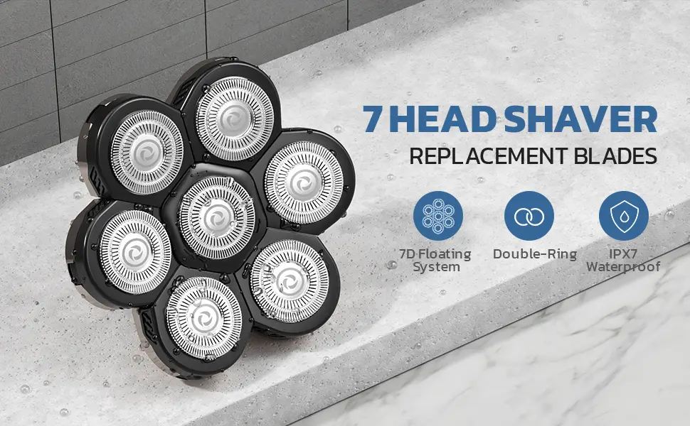 7 Blades Head Shaver Replacement Heads  Shaver Blade Heads Replacement for Electric Razor for Men - head shaver replacement