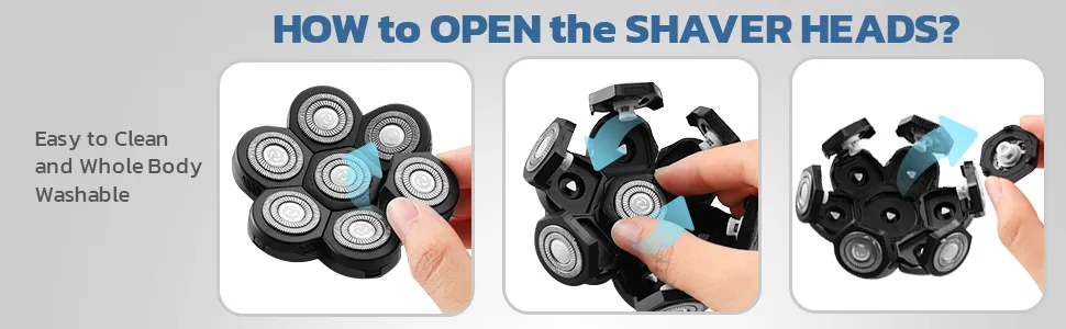 7 Blades Head Shaver Replacement Heads  Shaver Blade Heads Replacement for Electric Razor for Men - head shaver replacement