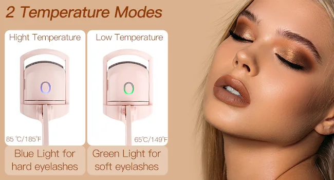 Heated Eyelash Curlers Biutee Rechargeable Electric Eyelash Curler with Double Head Eyelash Comb 2 Heating Modes with Sensing Heating Silicone Pad Pink - product information 3
