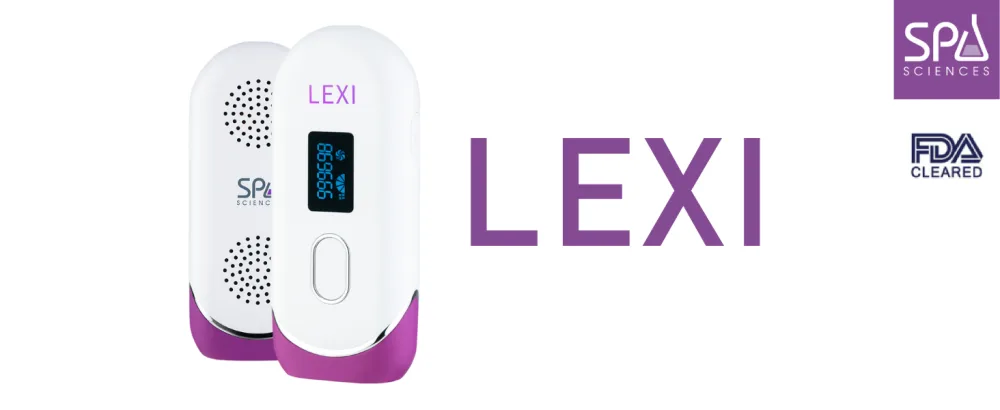 Spa Sciences LEXI Pro FDA Cleared Permanent IPL Hair Removal System with Auto Flash - For Reducing Hair Growth - Includes 5 Customizable Levels and Skin Sensor - lexi