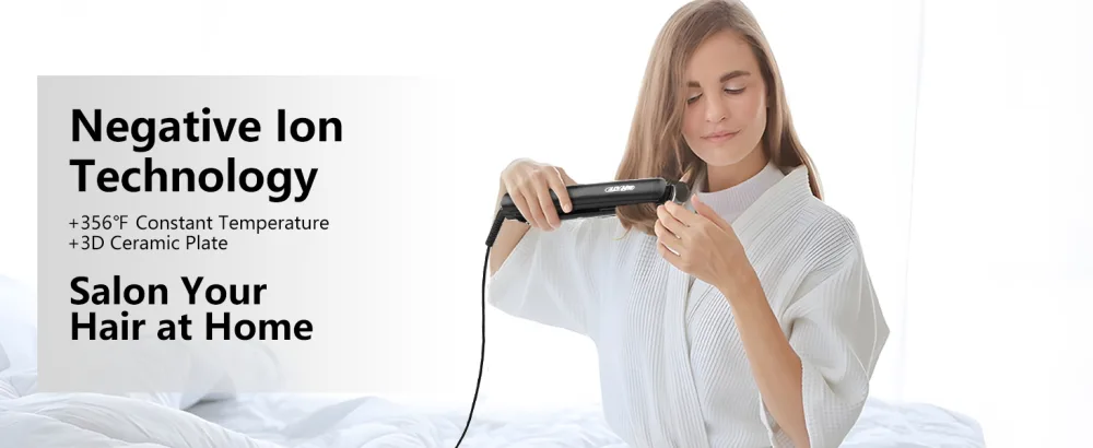 SHRATE Mini Flat Iron 0.7 Inch Ceramic Mini Hair Straightener - Small Flat Irons for Short Hair  Curls Bangs  Travel Flat Iron(Black) - Negative Ion