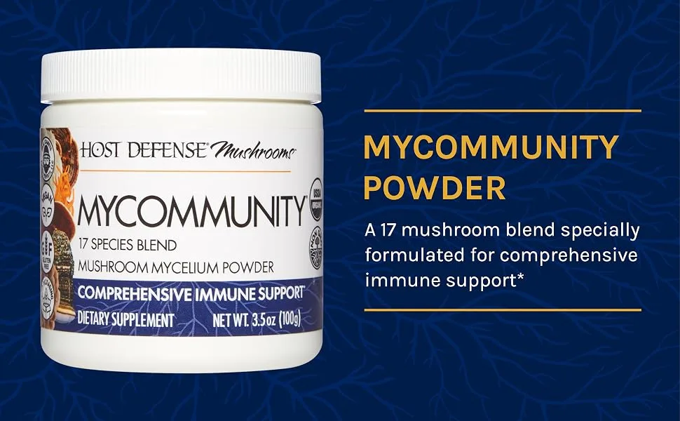 Host Defense  MyCommunity Powder  Advanced Immune Support  Mushroom Supplement with Lion s Mane and Reishi  100 G - MyCommunity Powder A 17 mushroom blend specially formulated for comprehensive immune support*