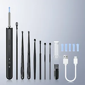 Ear Wax Removal - Earwax Remover Tool with 8 Pcs Ear Set - Ear Camera with 6 Ear Spoon - Ear Cleaner with Camera - Earwax Removal Kit with Light - Ear Cleaner for iOS & Android - Ear Camera