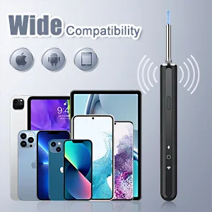 Ear Wax Removal - Earwax Remover Tool with 8 Pcs Ear Set - Ear Camera with 6 Ear Spoon - Ear Cleaner with Camera - Earwax Removal Kit with Light - Ear Cleaner for iOS & Android - Ear Camera