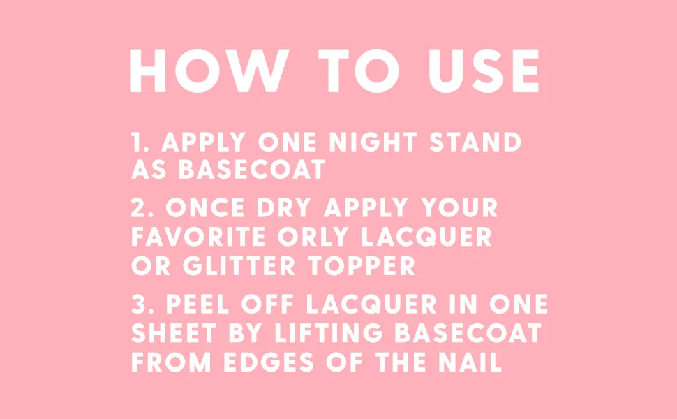 Orly Peel Off Base Coat 'One Night Stand' | Nail Treatment Basecoat for Easy Glitter  Shimmer  and Nail Polish Removal 0.6 fl oz - glitter lacquer one time use nail polish